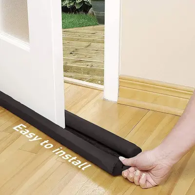 Door Protector- Door Draft Fabric Cover Guard Door Gap Sealer Protector Door Mounted Door Stopper Door Mounted Door Stopper Sound-Proof Reduce Noise Waterproof - Brown (Pack Of 2)